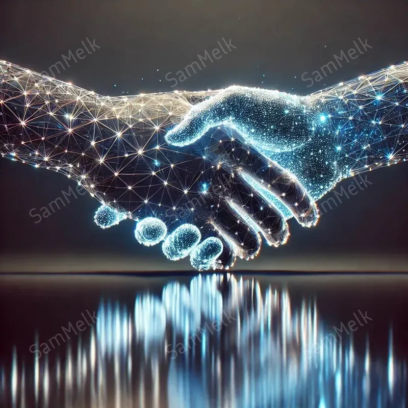 Futuristic 3D Wireframe Glow Art