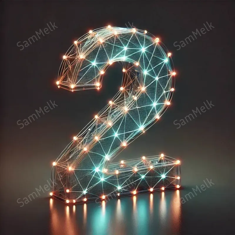 Futuristic 3D Wireframe Glow Art