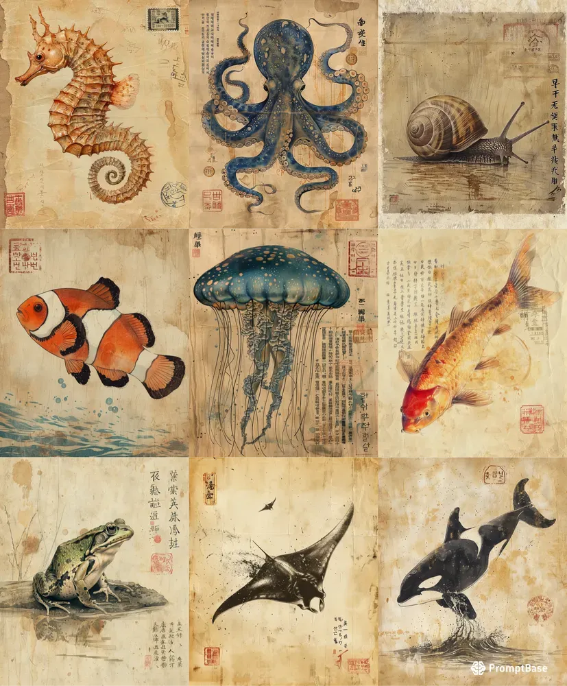 Vintage Cards A Marine Theme