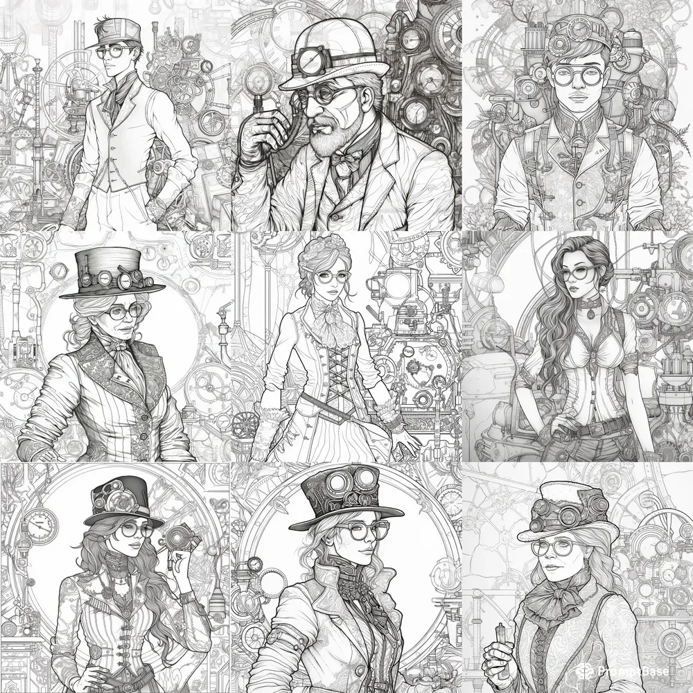 Steampunk Coloring Books