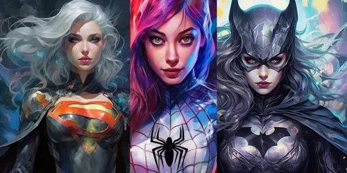 Girl Power Character Paintings generated by midjourney