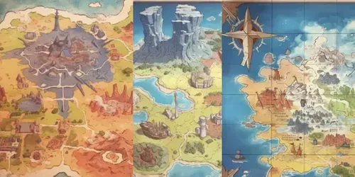 Fantasy RPG World Maps generated by midjourney