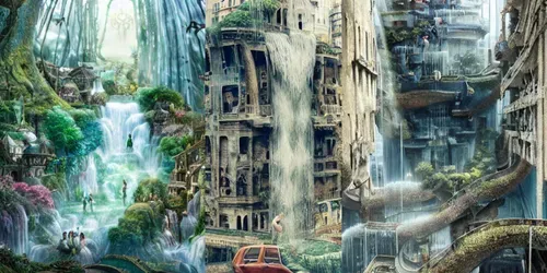 Crazy 2D Landscapes generated by stable-diffusion