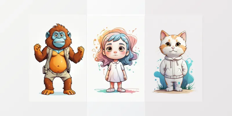 2D Cute Cartoons generated by undefined