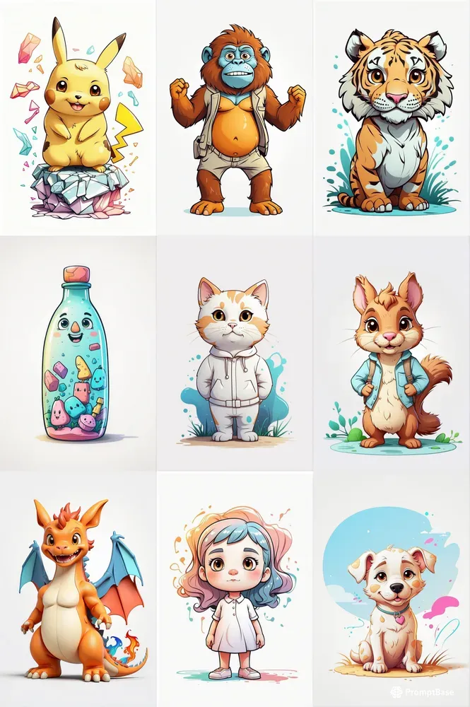 2D Cute Cartoons