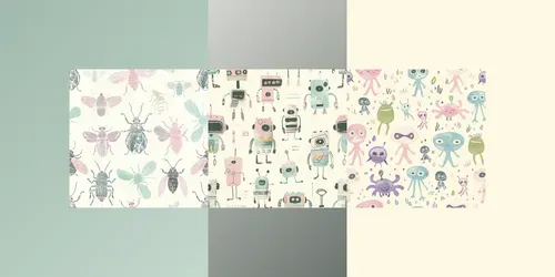 Whimsical Seamless Patterns generated by midjourney