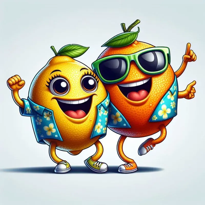 Funny Fruit Vegetable Illustrations