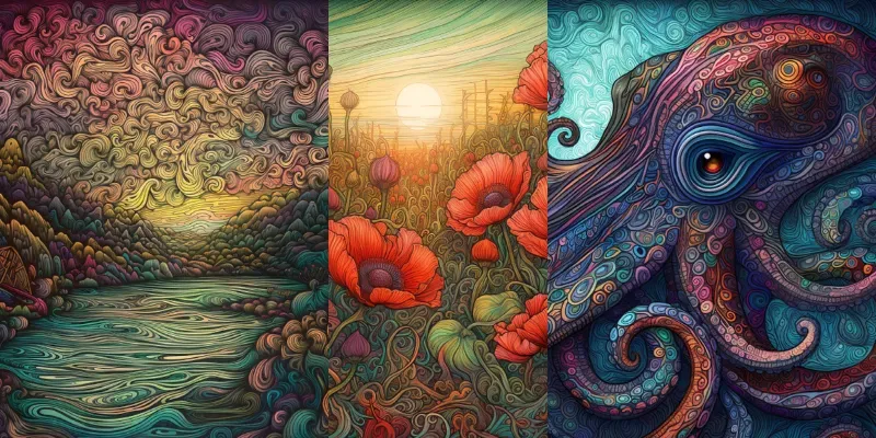 Swirling Whimsical Pictures generated by undefined