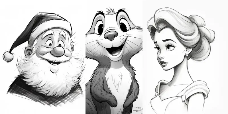 Disney Black And White Characters generated by undefined