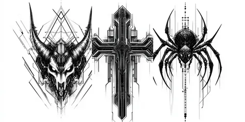 Tattoo Designs In Cybersigilism generated by midjourney