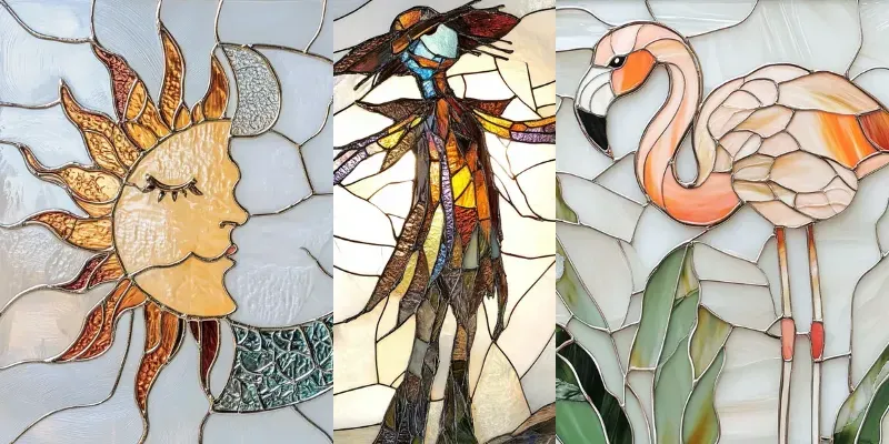 Delicate Stained Glass Art generated by undefined