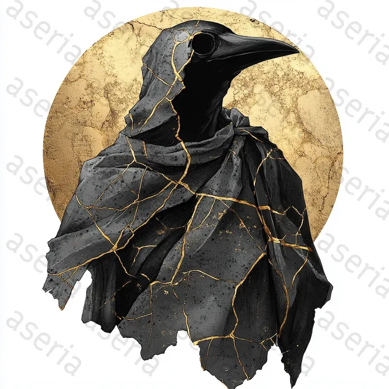 Japanese Kintsugi Clip Art On White