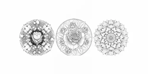 Beautiful Flower Mandalas generated by midjourney