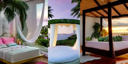 Romantic Beds For Lovers generated by promptbase