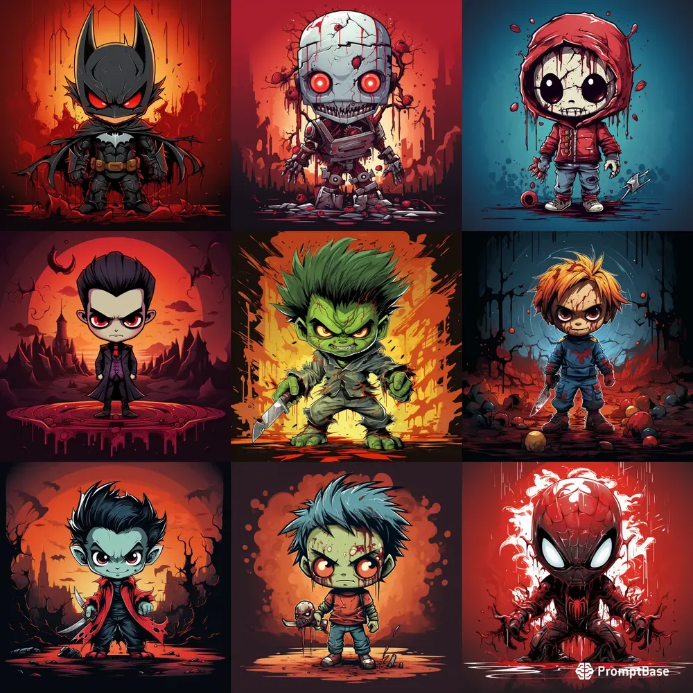 Horror 2D Vector Illustrations