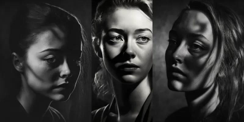 Film Noir Portraits Of Women generated by undefined