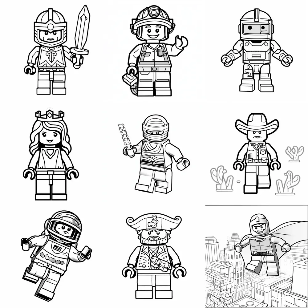 Lego Mini Figures Coloring Pages