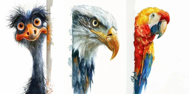 Curious Birds Peeking Around Corners generated by undefined