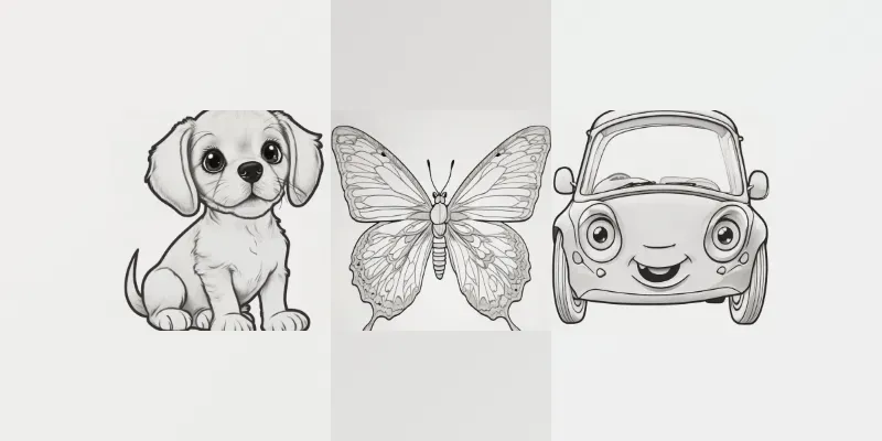 Simple Outline Easy Kids Coloring Pages generated by undefined