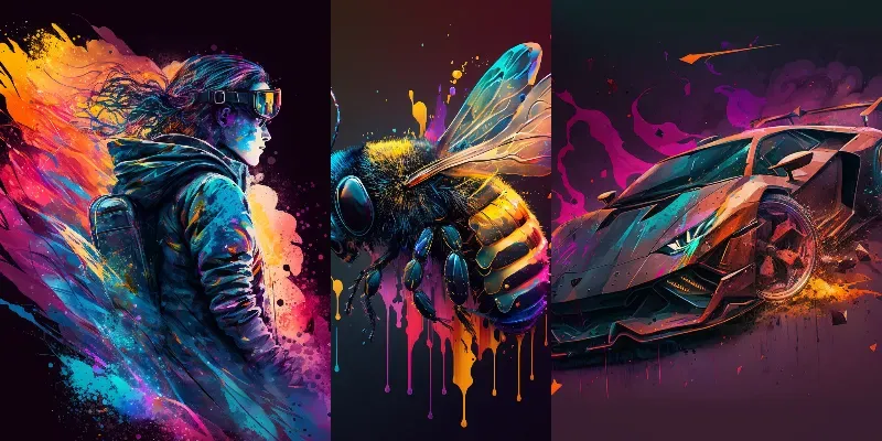 Vibrant Rainbow Fluid Illustrations generated by undefined