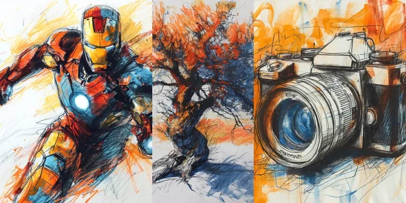 Colored Pen Sketches generated by undefined