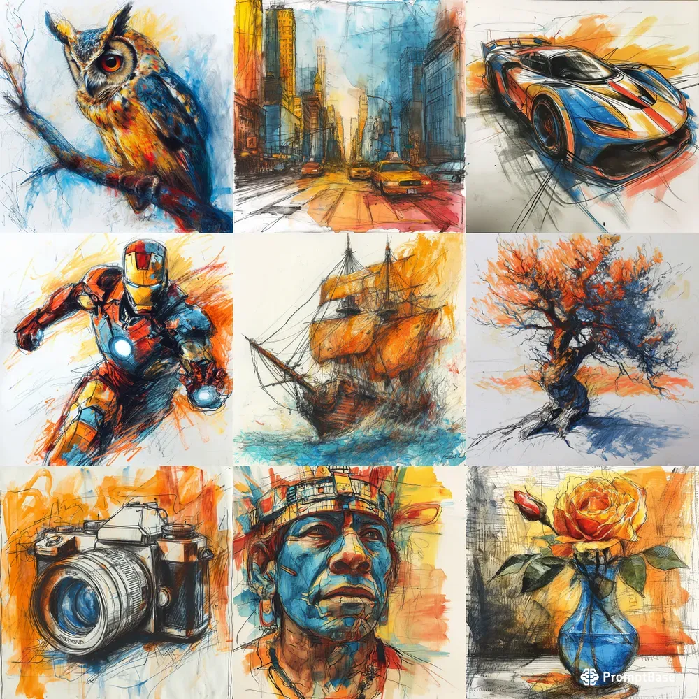 Colored Pen Sketches