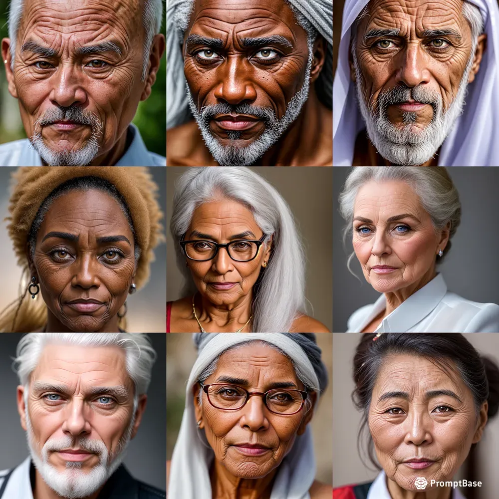 High Realistic Old People Portraits
