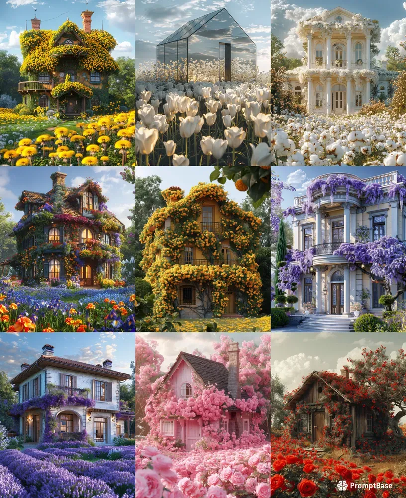 Realistic Flower Houses