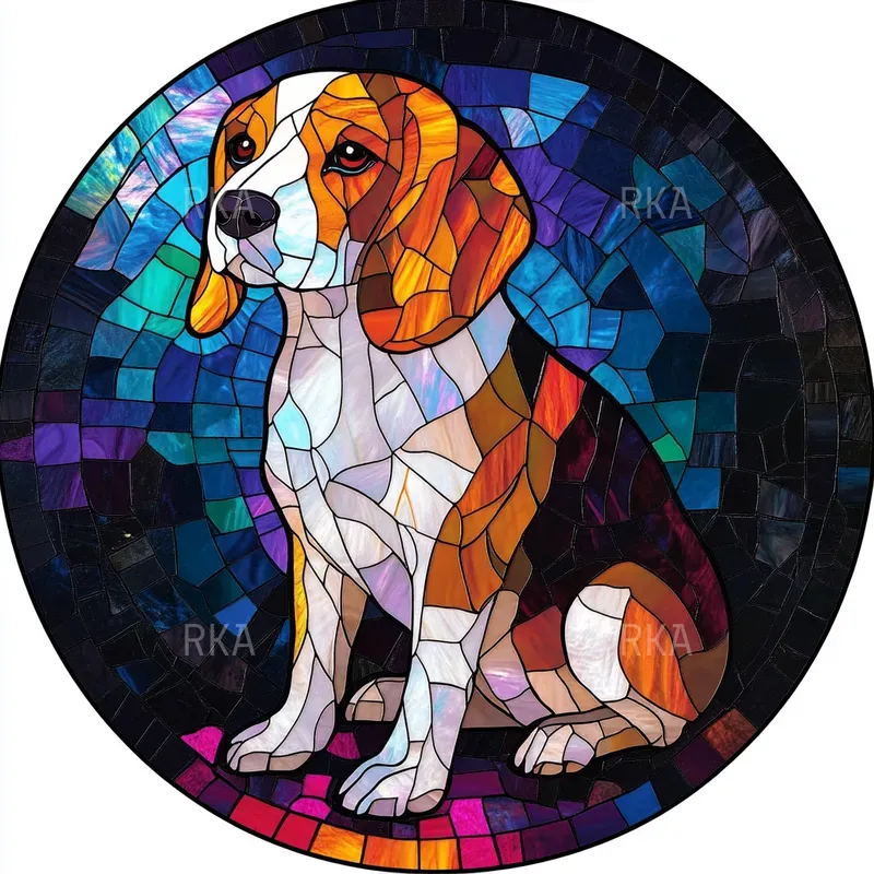 Stained Glass Menagerie Dogs
