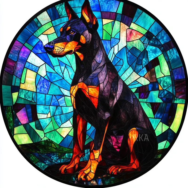 Stained Glass Menagerie Dogs