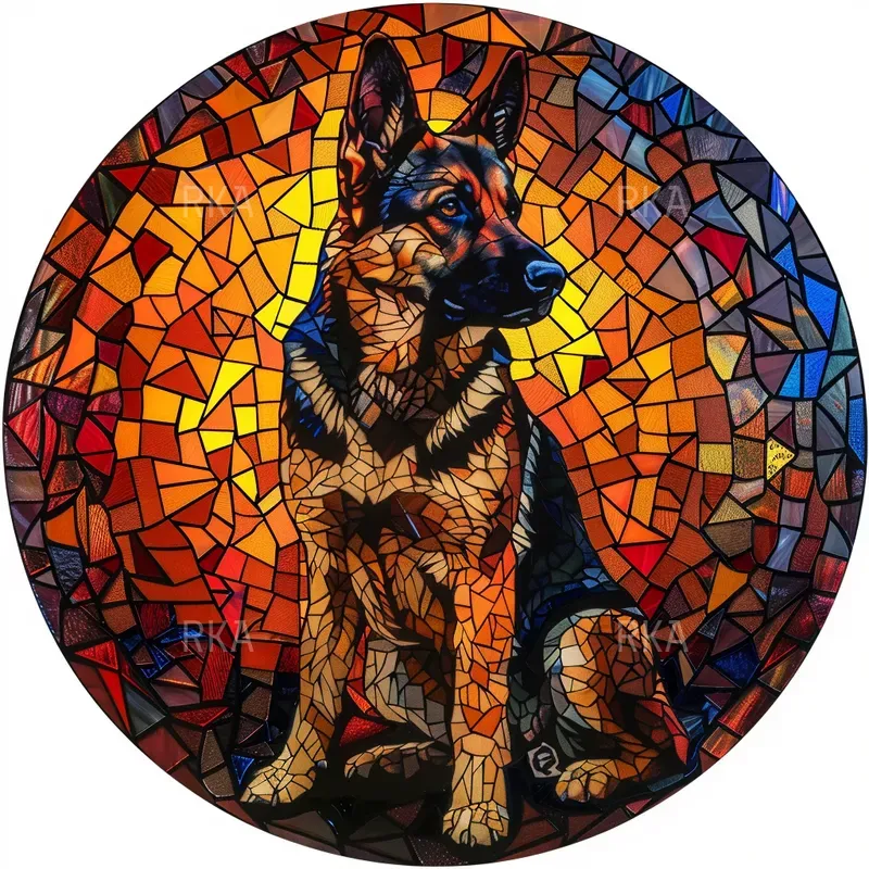 Stained Glass Menagerie Dogs