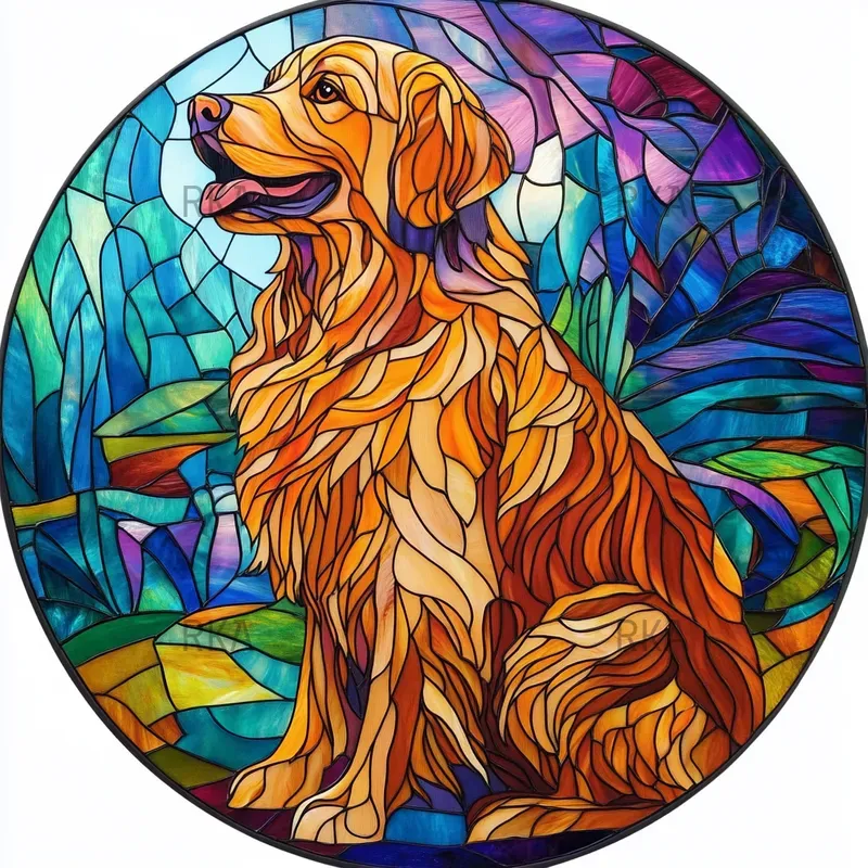 Stained Glass Menagerie Dogs