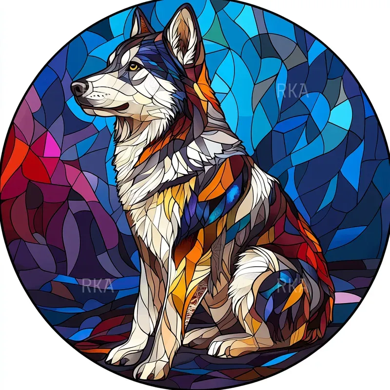 Stained Glass Menagerie Dogs