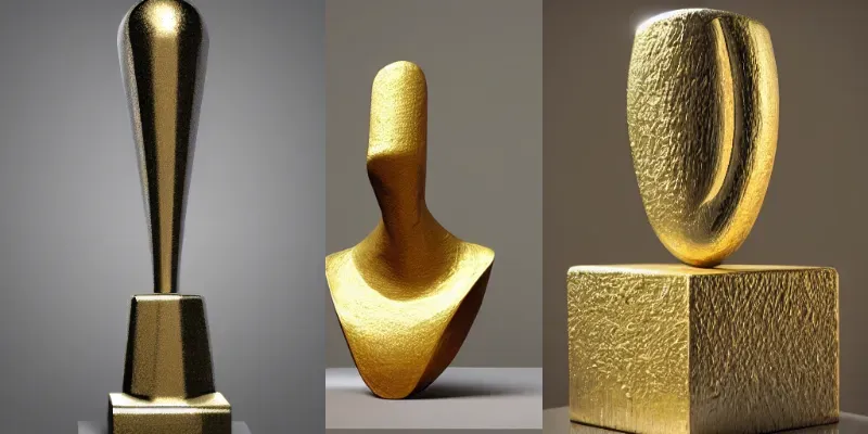 Golden Abstract Sculptures generated by undefined