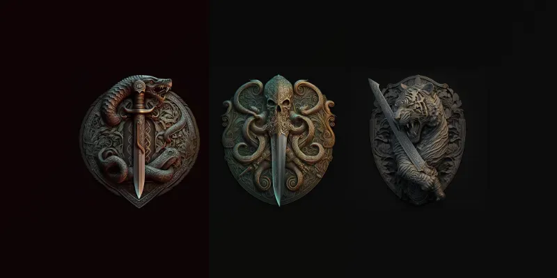 Intricate Metal Animal Emblems generated by undefined