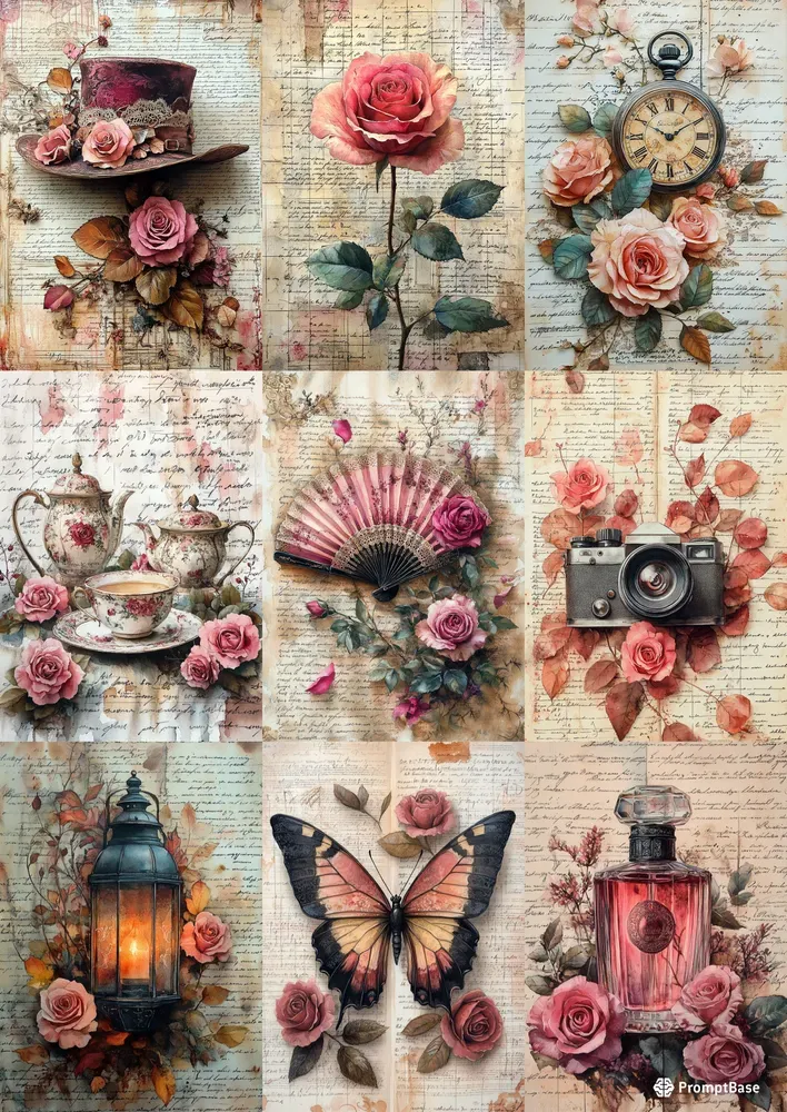 Victorian Vintage Junk Journal Pages