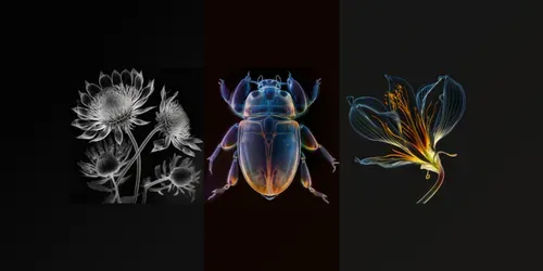 Xray Watercolor Nature Illustrations generated by midjourney