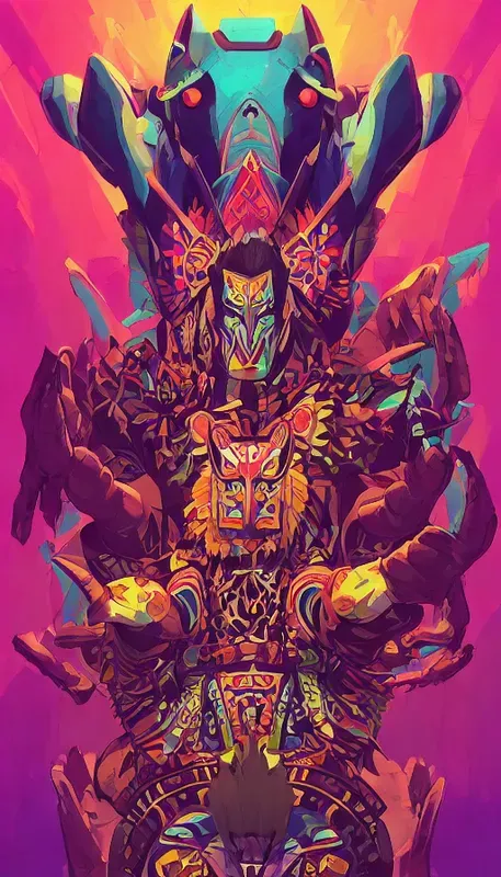 Aztec Totem Poles