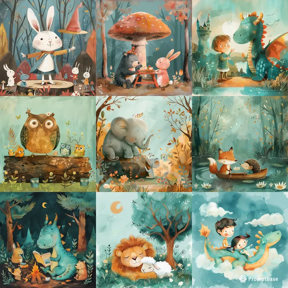 Adorable Kids Storybooks Illustrations