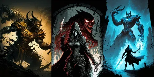Character Concept Art Fight Scenes generated by midjourney
