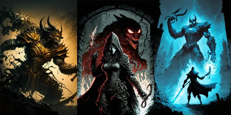 Character Concept Art Fight Scenes generated by undefined