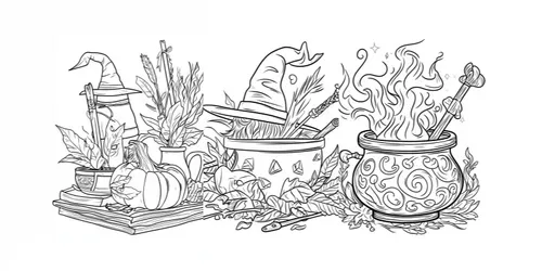 Witchcraft Coloring Books generated by midjourney