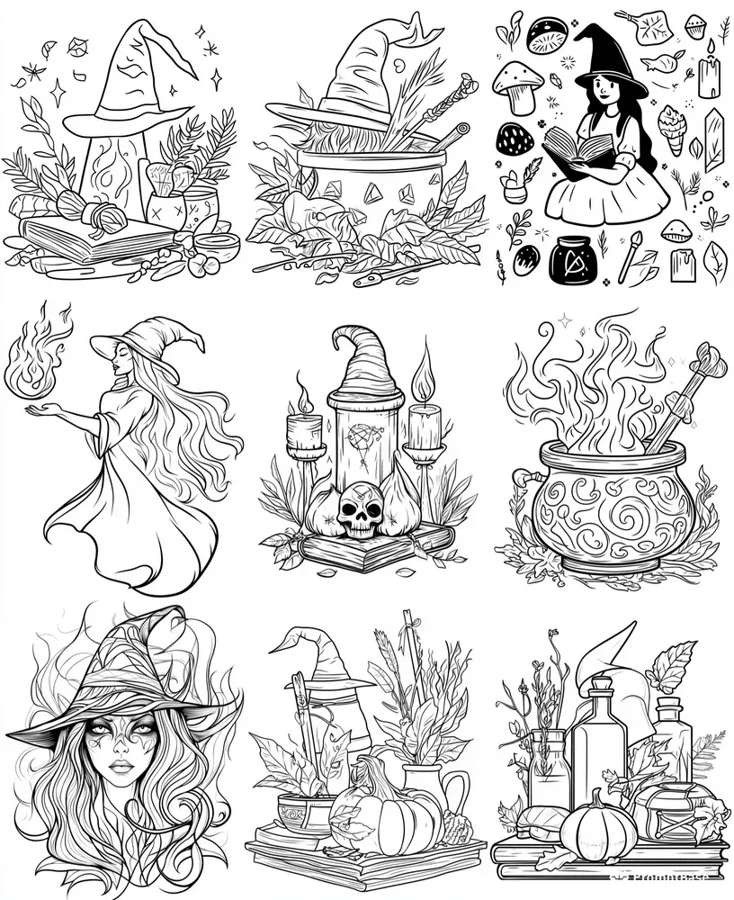Witchcraft Coloring Books