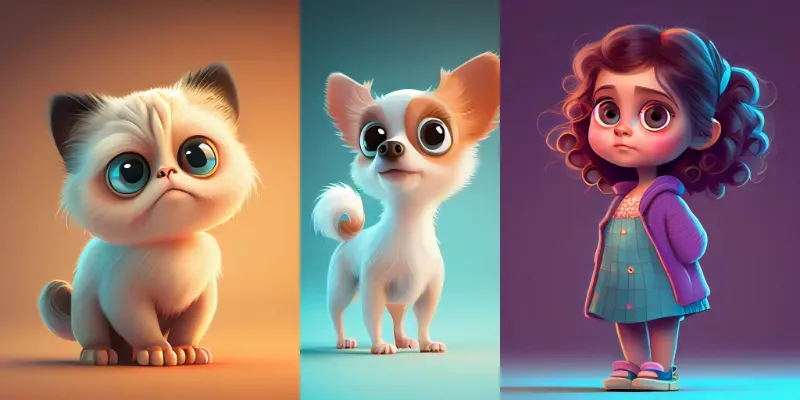 Cute Cartoon Characters generated by undefined