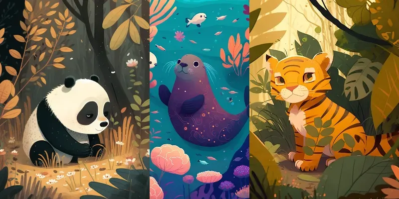 Cute Animals In Nature generated by undefined