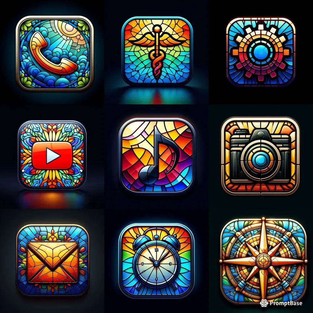 Stainedglass Mobile Apps Icons