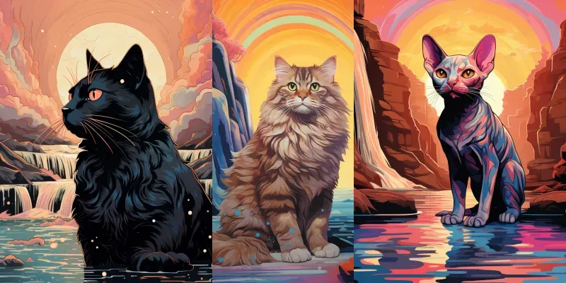Popart Colourful Cats generated by undefined