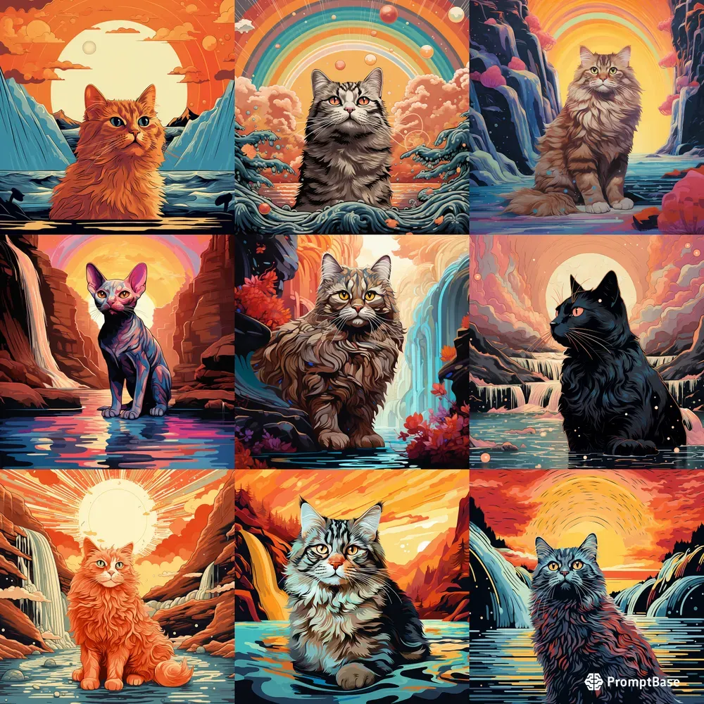 Popart Colourful Cats