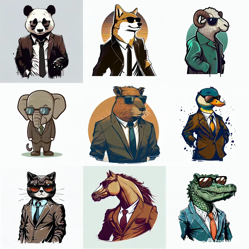 Cool Animals T-shirt Vectors