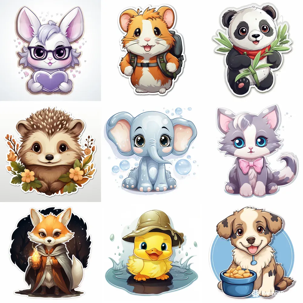Sticker Design Cute Vector Animal Ideas